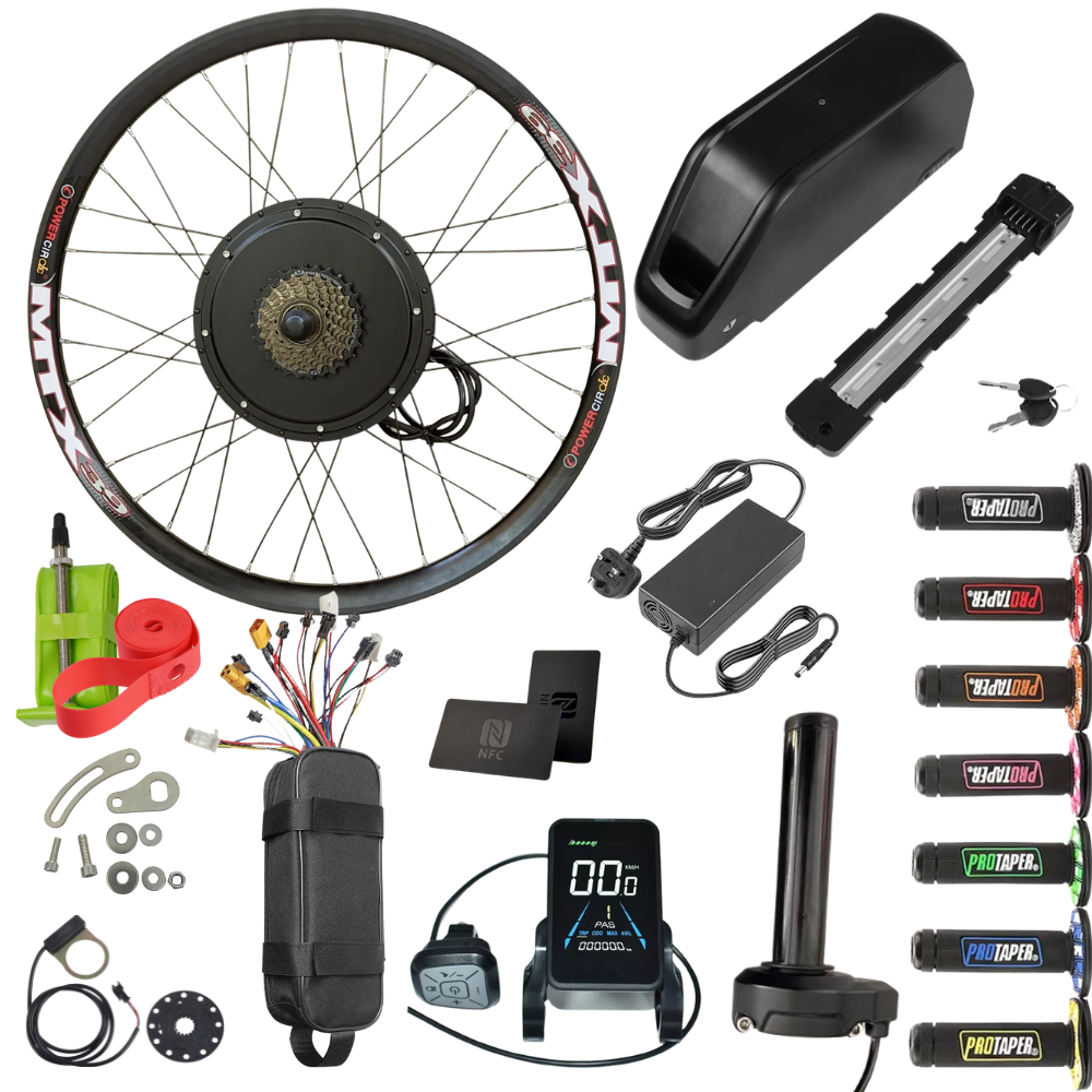 cheapest electric bicycle conversion kit UK Stock 52V 2000W Rear Wheel Ebike Kit with Battery Included – Lecky Rider